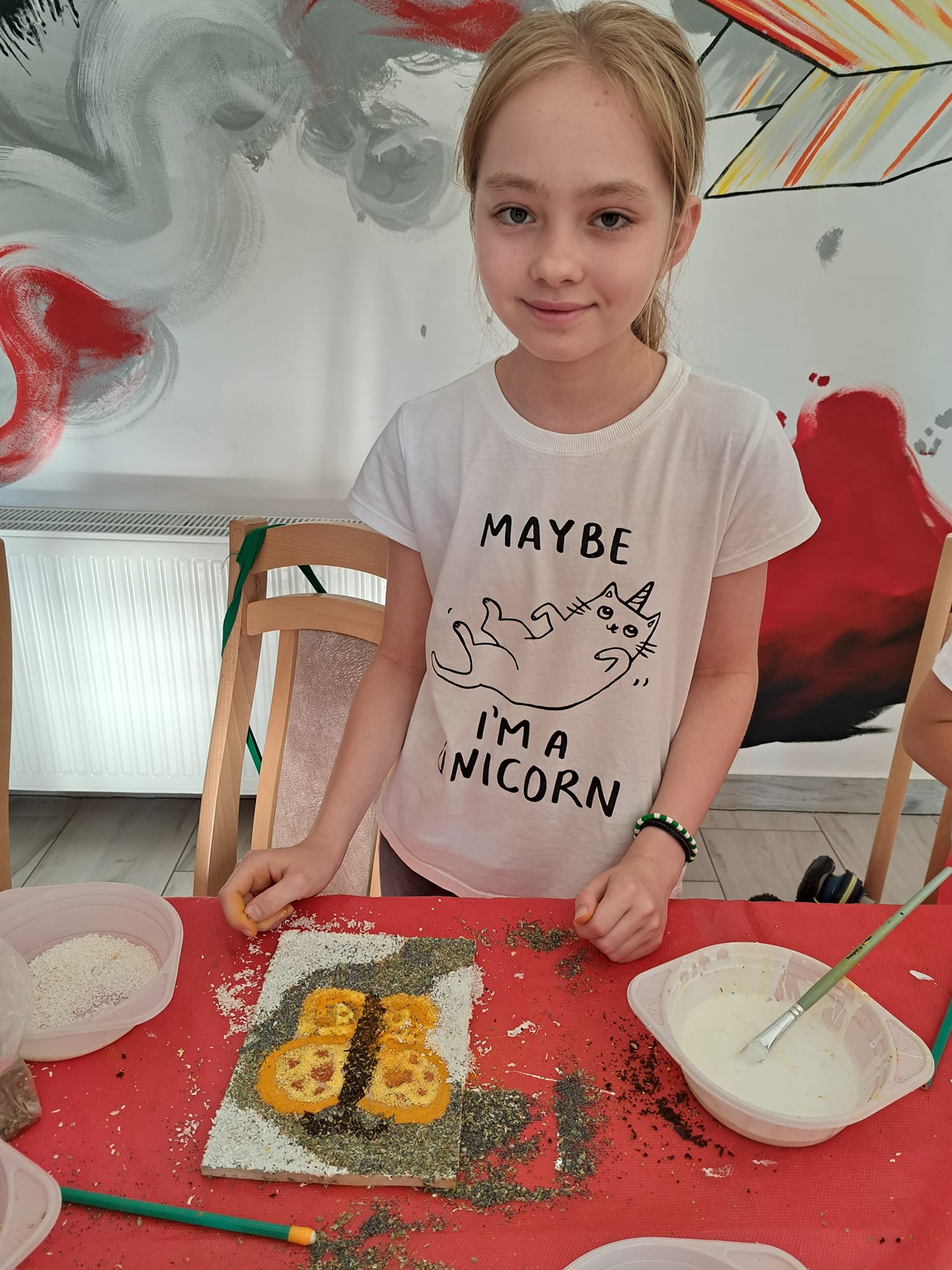 Zajęcia plastyczne - mozaiki z artykułów spożywczych